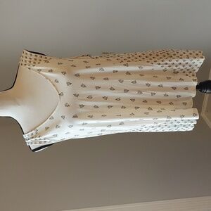 Old Navy Womens Large Floral Top White and Black Tank Open Tie Back NWT